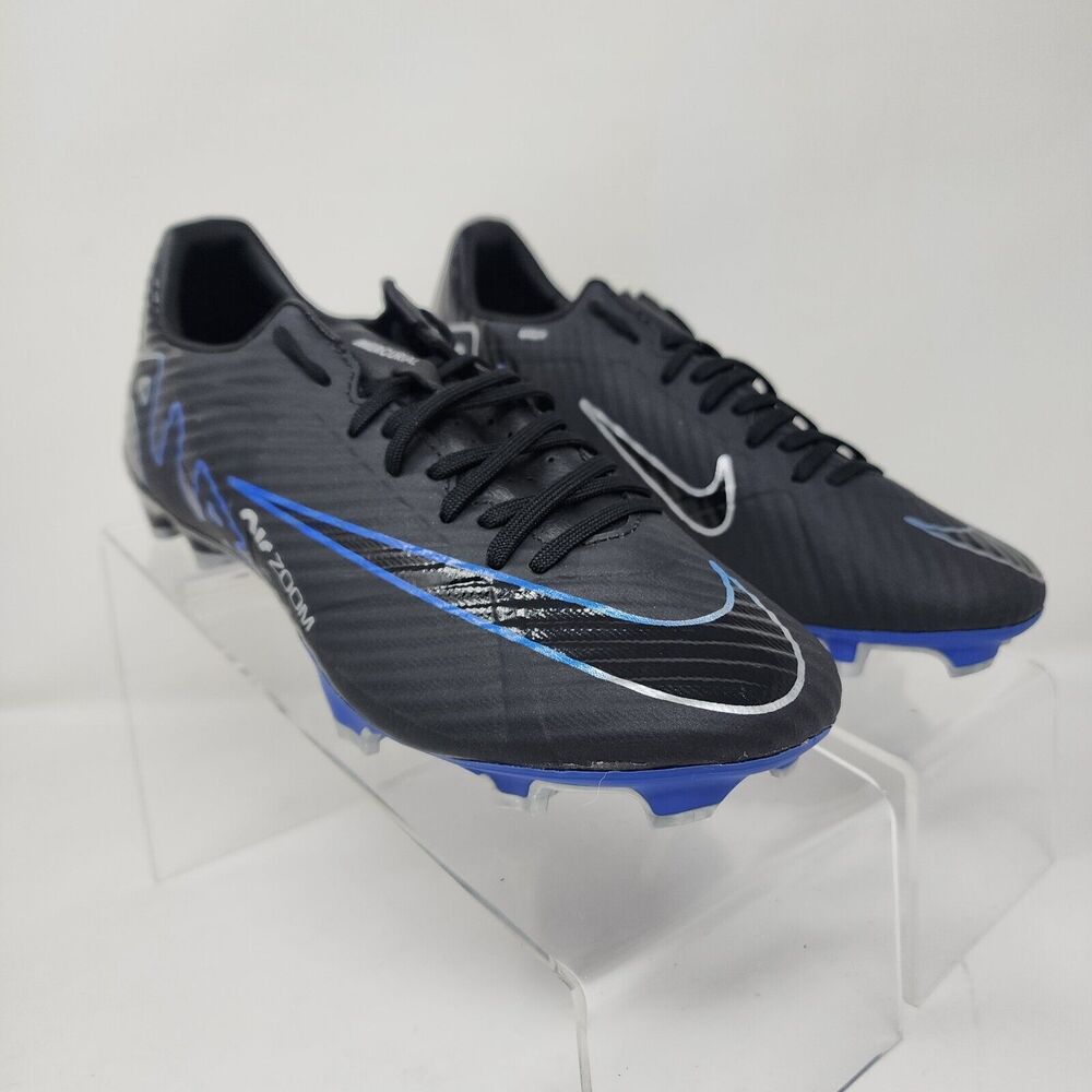 Nike Zoom Mercurial Vapor 15 Academy Soccer Cleats Mens 5.5 Black Logo Spell Out